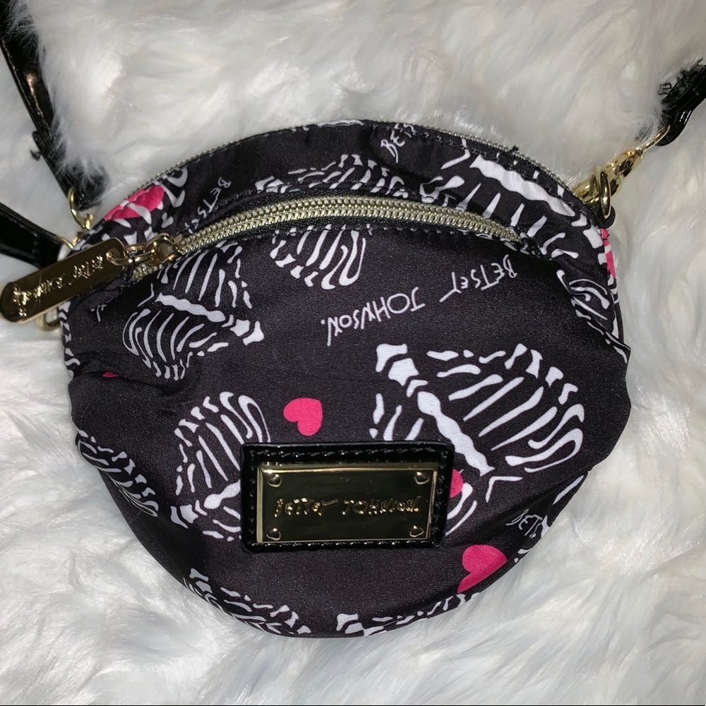Betsey Johnson Skeleton Ribs & Hearts Purse
